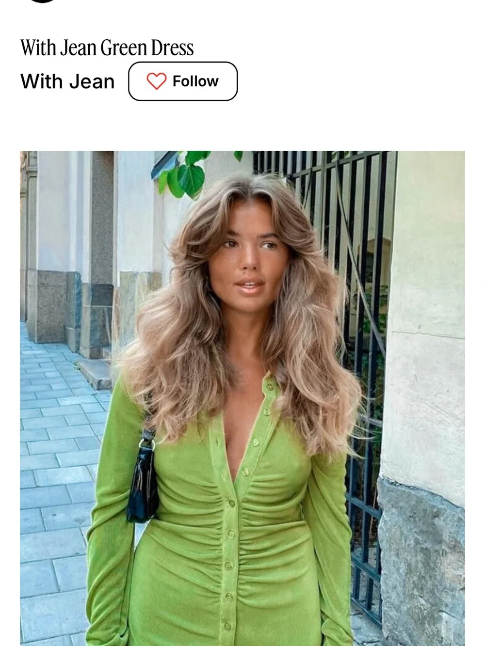 With Jean Bright Green Ruched Button Mini Dress